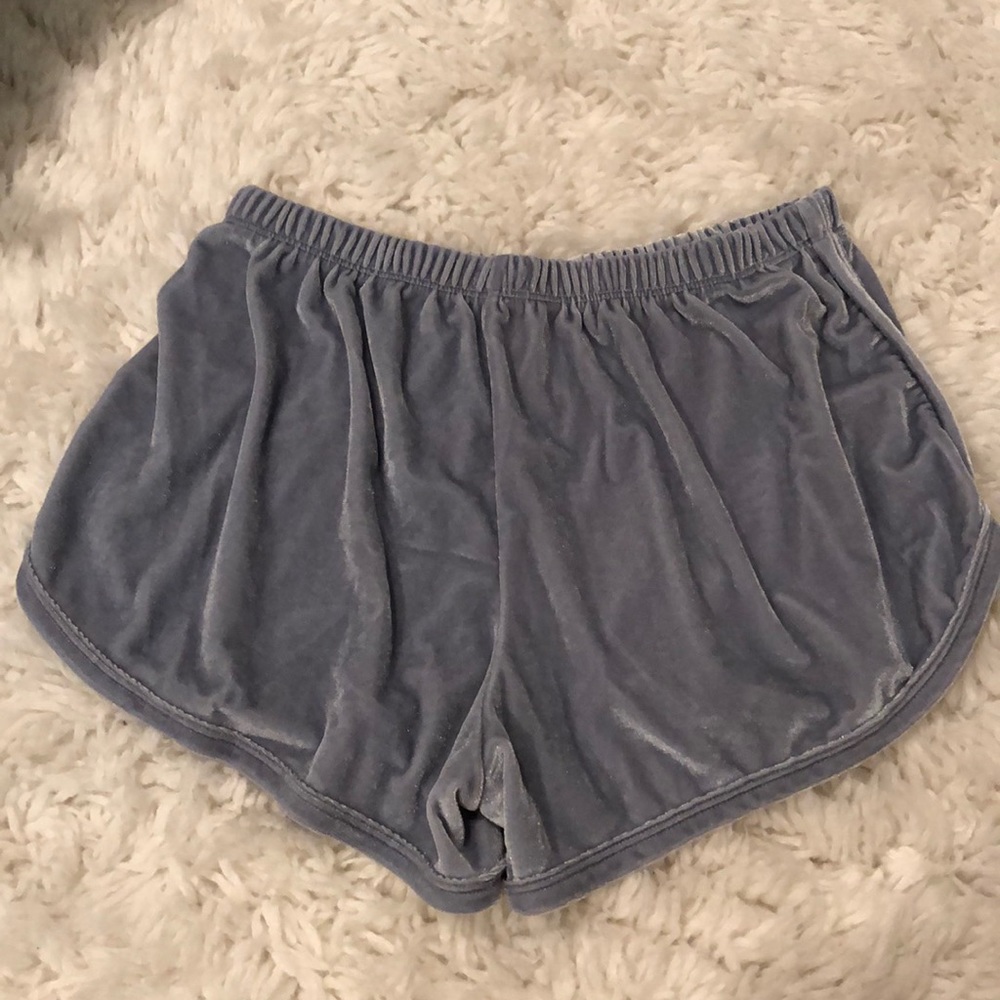 Brandy Melville grey velvet shorts